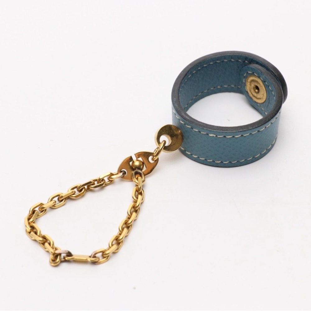 Hermès Nomade Glove Holder in Sellier Blue Leather - Picture 3 of 6